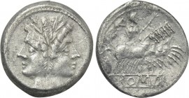 ANONYMOUS. Didrachm or Quadrigatus (Circa 225-214 BC). Rome.