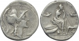 ANONYMOUS. Denarius (115-114 BC). Rome.