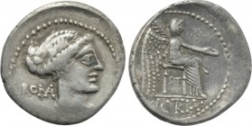 M. CATO. Denarius (89 BC). Rome.