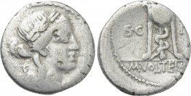 M. VOLTEIUS M.F. Denarius (75 BC). Rome.