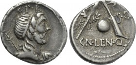 CN. LENTULUS. Denarius (76-75 BC). Uncertain mint in Spain.