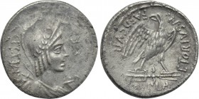 M. PLAETORIUS M.F. CESTIANUS. Denarius (57 BC). Rome.