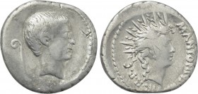 MARK ANTONY. Denarius (42 BC). Military mint traveling with Antony in Italy.