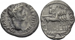 TIBERIUS (14-37). Denarius. Lugdunum.