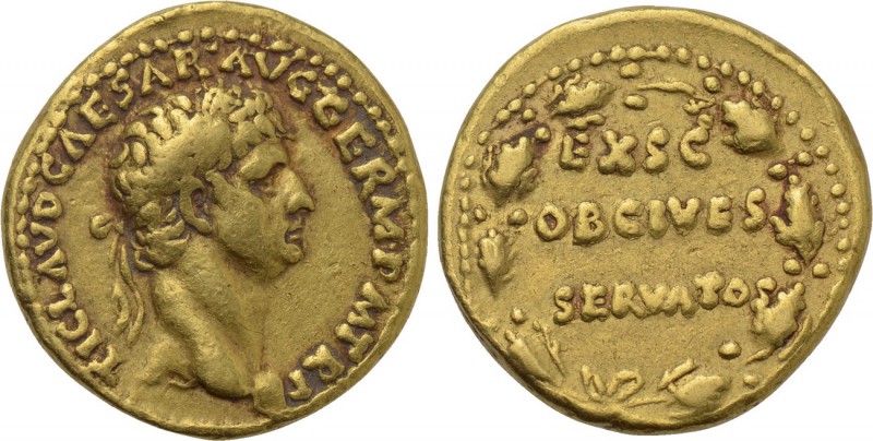 CLAUDIUS (41-54). GOLD Aureus. Rome.

Obv: TI CLAVD CAESAR AVG GERM P M TR P....