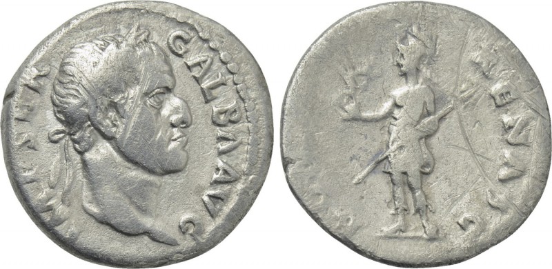 GALBA (68-69). Denarius. Rome. 

Obv: IMP SER GALBA AVG. 
Laureate head right...