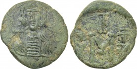 CONSTANTINE IV POGONATUS with HERACLIUS and TIBERIUS (668-685). Follis. Carthage.