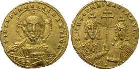 NICEPHORUS II PHOCAS with BASIL II (963-969). GOLD Histamenon. Constantinople.