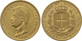 ITALY. Sardinia. Carlo Alberto (1831-1849). GOLD 20 Lire (1834). Genova.