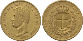 ITALY. Sardinia. Carlo Alberto (1831-1849). GOLD 20 Lire (1834). Torino.