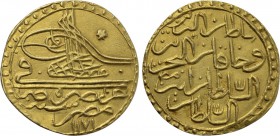 OTTOMAN EMPIRE. Mustafa III (AH 1171-1187 / 1757-1774 AD). GOLD Zeri Mahbub. Misr (Cairo) mint. Dated AH 1171 (1757 AD).