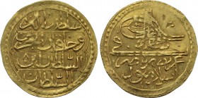 OTTOMAN EMPIRE. Selim III (AH 1203-1222 / 1789-1807 AD). GOLD 1/2 Zeri Mahbub. Misr (Cairo) mint. Dated AD 1203//8 (1796 AD).