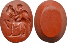 CARNELIAN INTAGLIO with horse and rider. Roman, circa 2nd-3rd centuries.