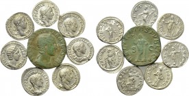 8 Coins of Severus Alexander, Julia Mamaea and Elagabal.