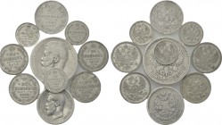 10 Silver Coins of Russia.