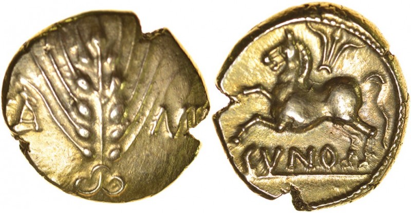 Cunobelinus (Togodumnus?) Left Type. Sills class 8, Classic B, dies 84/144. c.AD...