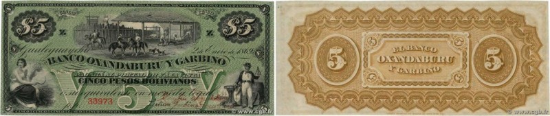 Country : ARGENTINA 
Face Value : 5 Pesos Bolivianos 
Date : 02 janvier 1869 
Pe...