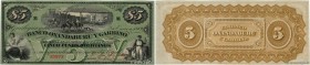 Country : ARGENTINA 
Face Value : 5 Pesos Bolivianos 
Date : 02 janvier 1869 
Period/Province/Bank : Banco Oxandaburu y Garbino 
Catalogue reference :...
