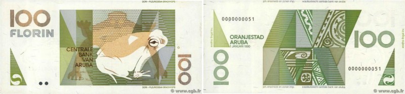 Country : ARUBA 
Face Value : 100 Florin Petit numéro 
Date : 01 janvier 1990 
P...