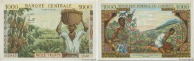 Country : CAMEROON 
Face Value : 1000 Francs 
Date : (1962) 
Period/Province/Bank : B.C.E.A.E.C. 
Department : République Fédérale du Cameroun 
Catalo...