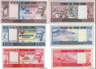 Country : CAPE VERDE 
Face Value : 100, 500 et 1000 Escudos 
Date : 20 janvier 1977 
Period/Province/Bank : Banco de Cabo Verde 
Catalogue reference :...