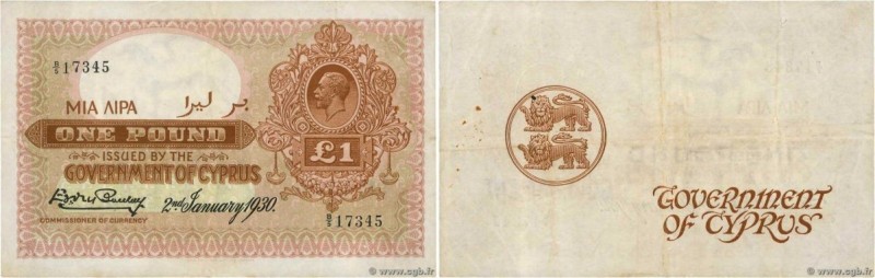 Country : CYPRUS 
Face Value : 1 Pound 
Date : 02 janvier 1930 
Period/Province/...