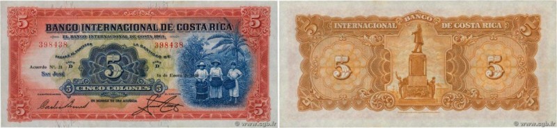Country : COSTA RICA 
Face Value : 5 Colones 
Date : 16 janvier 1936 
Period/Pro...