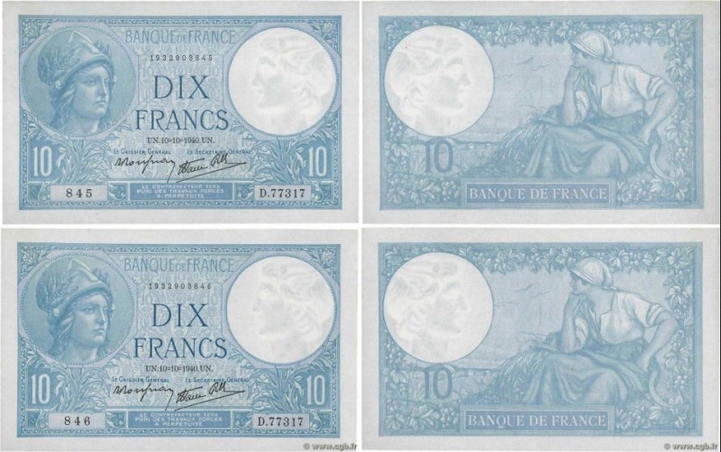 Country : FRANCE 
Face Value : 10 Francs MINERVE modifié Consécutifs 
Date : 10 ...
