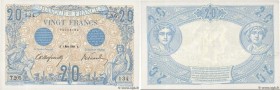 Country : FRANCE 
Face Value : 20 Francs BLEU 
Date : 02 mars 1906 
Period/Province/Bank : Banque de France, XXe siècle 
Catalogue reference : F.10.01...