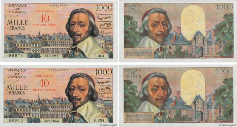 Country : FRANCE 
Face Value : 10 NF sur 1000 Francs RICHELIEU Consécutifs 
Date...