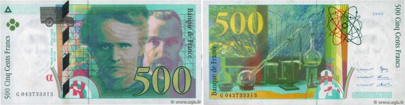 Country : FRANCE 
Face Value : 500 Francs PIERRE ET MARIE CURIE 
Date : 2000 
Pe...