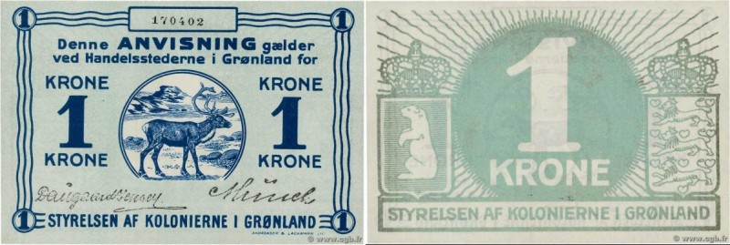 Country : GREENLAND 
Face Value : 1 Krone 
Date : (1913) 
Period/Province/Bank :...