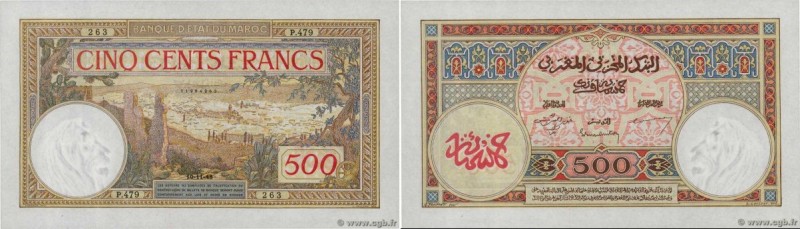 Country : MOROCCO 
Face Value : 500 Francs 
Date : 10 novembre 1948 
Period/Prov...