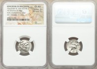 MACEDONIAN KINGDOM. Alexander III the Great (336-323 BC). AR drachm (18mm, 4.28 gm, 12h). NGC Choice AU 4/5 - 5/5. Posthumous issue of Abydus, ca. 310...