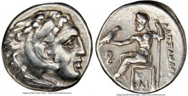 MACEDONIAN KINGDOM. Alexander III the Great (336-323 BC). AR drachm (17mm, 11h). NGC XF. Early posthumous issues of Lampsacus, under Philip III Arrhid...