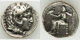 MACEDONIAN KINGDOM. Philip III Arrhidaeus (323-317 BC). AR tetradrachm (27mm, 17.05 gm, 6h). Choice VF, porosity. Babylon. Head of Heracles right, wea...