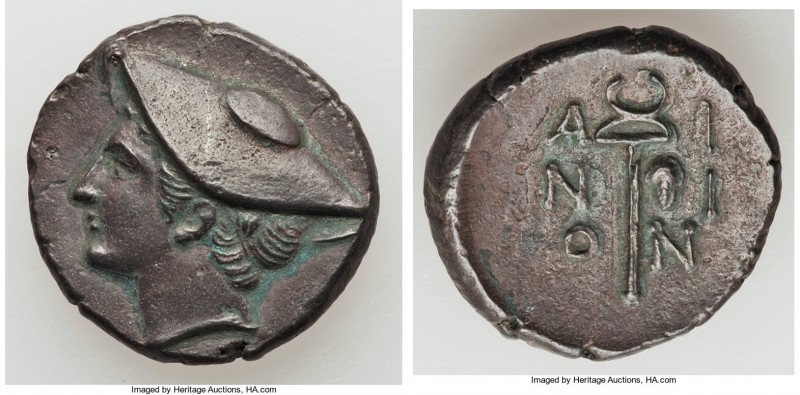 THRACE. Aenus. Ca. 280-200 BC. AE (21mm, 6.18 gm, 11h). XF. Head of Hermes left,...