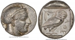 ATTICA. Athens. Ca. 465-455 BC. AR tetradrachm (25mm, 17.18 gm, 3h). NGC Choice XF 5/5 - 3/5. Head of Athena right, wearing crested Attic helmet ornam...