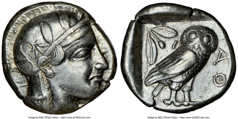 ATTICA. Athens. Ca. 455-440 BC. AR tetradrachm (24mm, 17.13 gm, 10h). NGC XF 4/5...