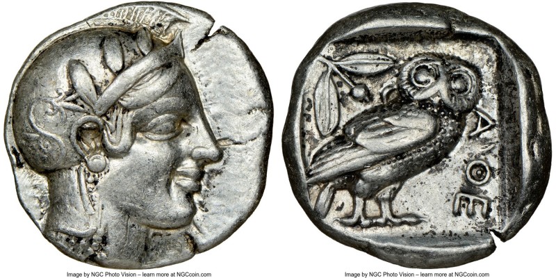 ATTICA. Athens. Ca. 455-440 BC. AR tetradrachm (25mm, 17.11 gm, 6h). NGC Choice ...