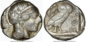 ATTICA. Athens. Ca. 440-404 BC. AR tetradrachm (24mm, 17.20 gm, 12h). NGC Choice AU 4/5 - 4/5, brushed. Mid-mass coinage issue. Head of Athena right, ...