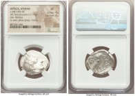 ATTICA. Athens. Ca. 440-404 BC. AR tetradrachm (25mm, 17.14 gm, 11h). NGC XF 4/5 - 4/5. Mid-mass coinage issue. Head of Athena right, wearing crested ...