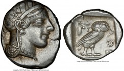 ATTICA. Athens. Ca. 440-404 BC. AR tetradrachm (27mm, 17.14 gm, 11h). NGC XF 5/5 - 4/5, brushed. Mid-mass coinage issue. Head of Athena right, wearing...