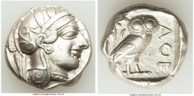 ATTICA. Athens. Ca. 440-404 BC. AR tetradrachm (23mm, 17.21 gm, 7h). Choice XF. Mid-mass coinage issue. Head of Athena right, wearing crested Attic he...