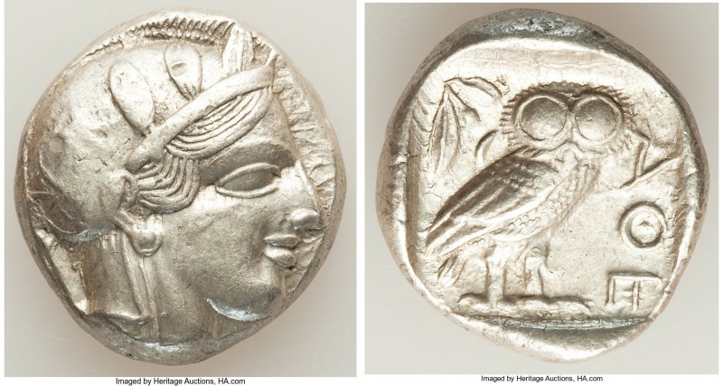 ATTICA. Athens. Ca. 440-404 BC. AR tetradrachm (25mm, 17.20 gm, 12h). Choice XF....