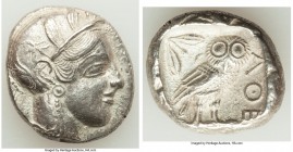 ATTICA. Athens. Ca. 440-404 BC. AR tetradrachm (26mm, 17.01 gm, 9h). Choice XF. Mid-mass coinage issue. Head of Athena right, wearing crested Attic he...