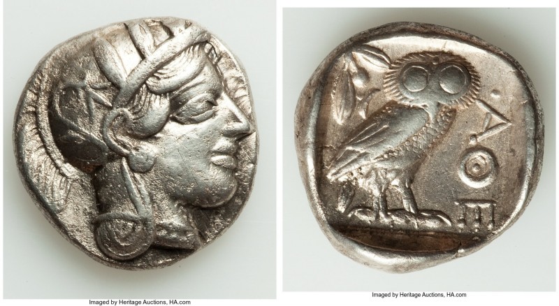 ATTICA. Athens. Ca. 440-404 BC. AR tetradrachm (25mm, 16.87 gm, 3h). Choice VF. ...