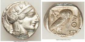 ATTICA. Athens. Ca. 440-404 BC. AR tetradrachm (24mm, 17.20 gm, 11h). Choice XF, gouge. Mid-mass coinage issue. Head of Athena right, wearing crested ...