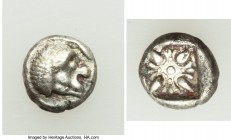 IONIA. Miletus. Ca. late 6th-5th centuries BC. AR 1/12 stater or obol (9mm, 0.95 gm). Choice VF. Milesian standard. Forepart of roaring lion right, he...