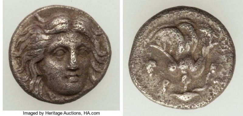 CARIAN ISLANDS. Rhodes. Ca. 305-275 BC. AR hemidrachm (11mm, 1.61 gm, 12h). XF, ...